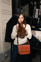 Sac Brigitte Ashoka Paris Camel, sac vegan responsable, sac à main élégant pour un style parisien