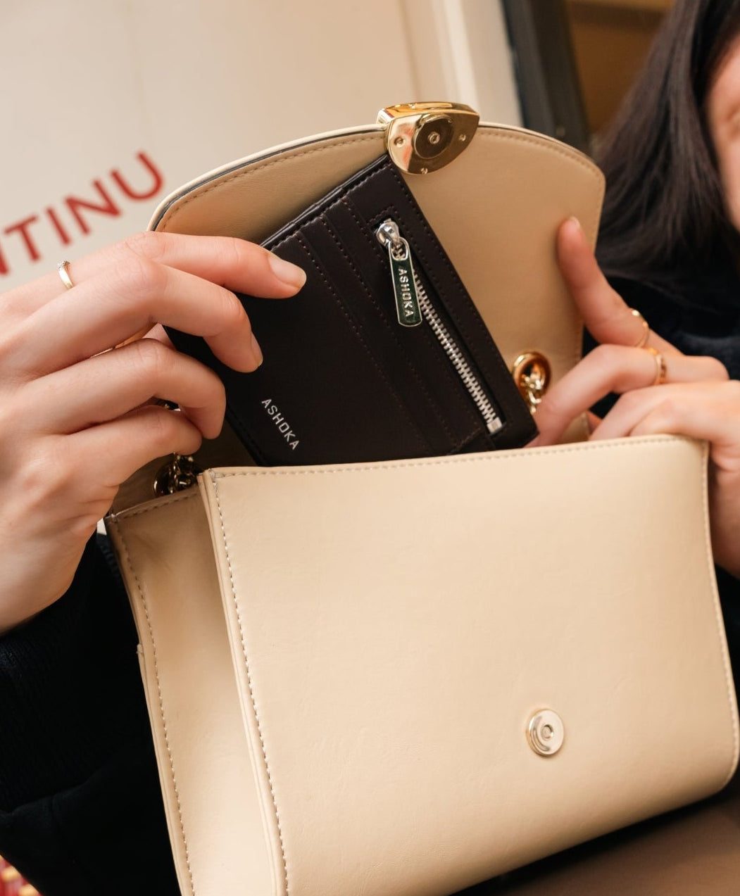 Mini Paname Ashoka Paris en cuir vegan Bambou, sac tendance femme, sac éthique et responsable.