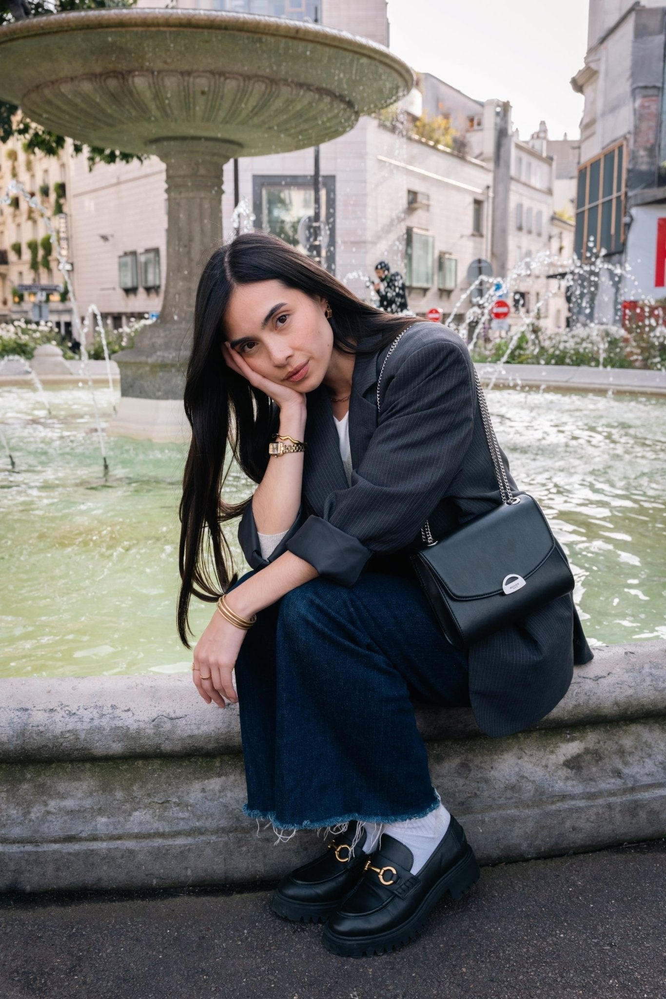 Mini Paname noir, sac vegan qui peut se porter à l'épaule ou en croisé