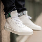Sneaker Mateo montante biosourcée & recyclée blanche 3/4 face - Tennis éthique, écoresponsable et vegan