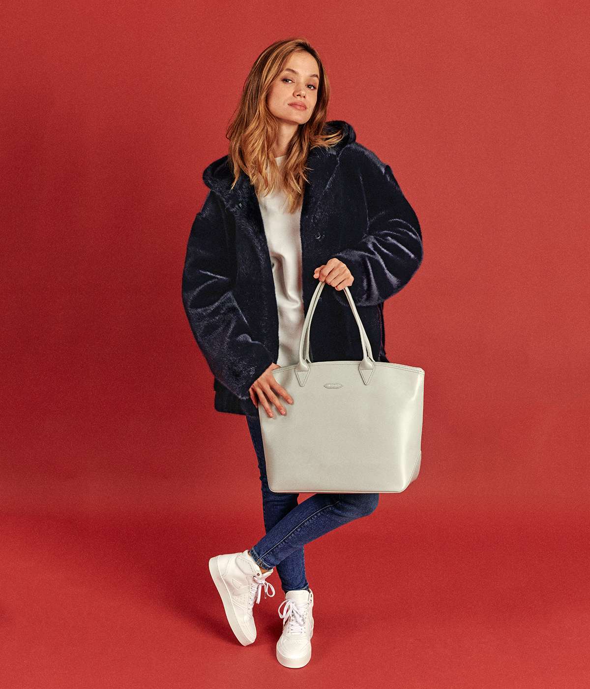 Sac cabas vegan pour femme Jolly gris perle sans cuir, éthique, écoresponsable, écologique, recyclé et sans cruauté