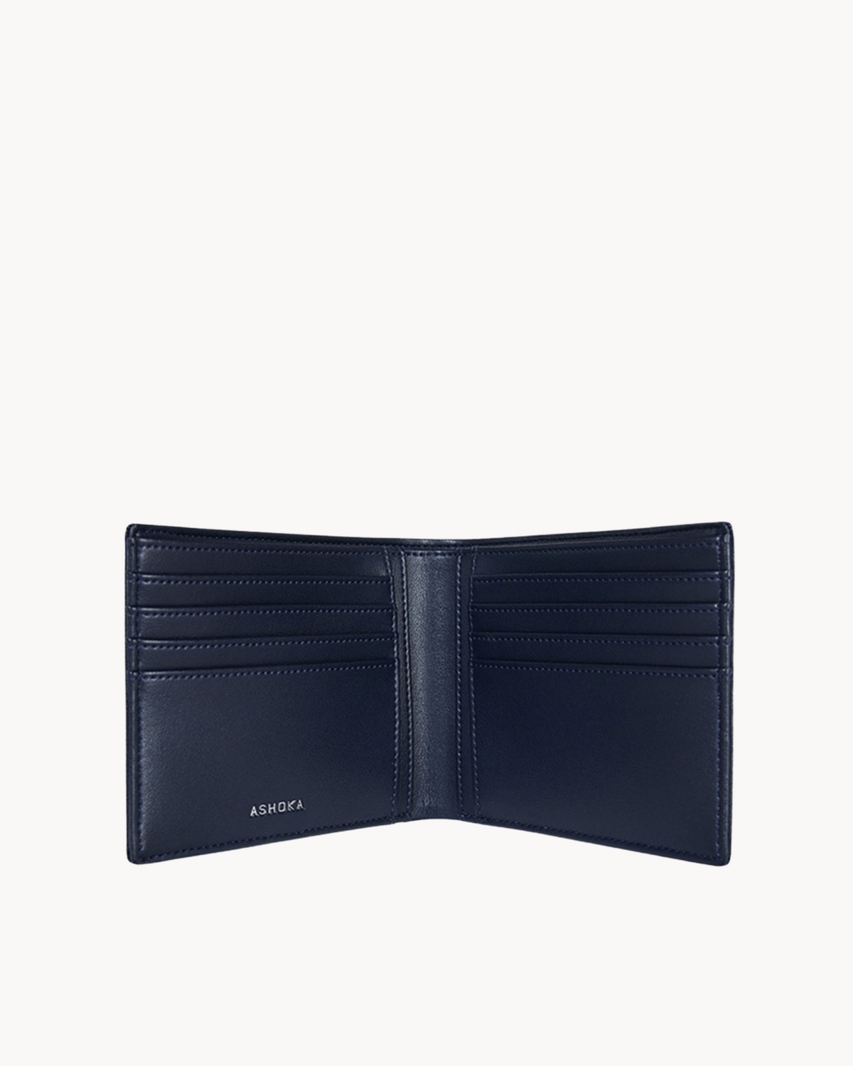 Portefeuille vegan homme bleu marine, haute maroquinerie