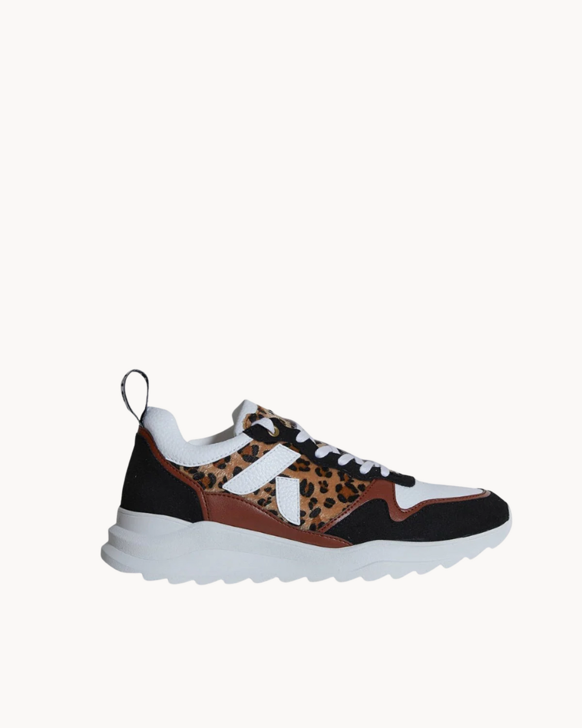 Sneaker vegan Lewis Léopard en Uppeal™ camel et matière imprimée léopard