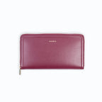 Accessoire mode responsable Ashoka Paris, portefeuille-compagnon Bordeaux, finition sellerie, organisation optimale pour cartes et papiers