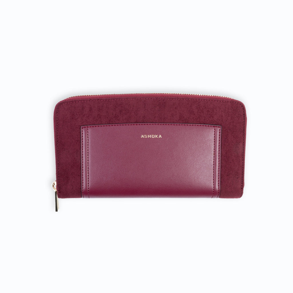 Couture Uppeal™ portefeuille long Bordeaux, vegan et durable, élégant et pratique, idéal pour cartes et monnaie