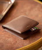 Détails portefeuille végétal Apple Skin homme chocolat, sans cuir éthique, écoresponsable et vegan