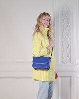 Brigitte Couture Apple Skin electric blue bag