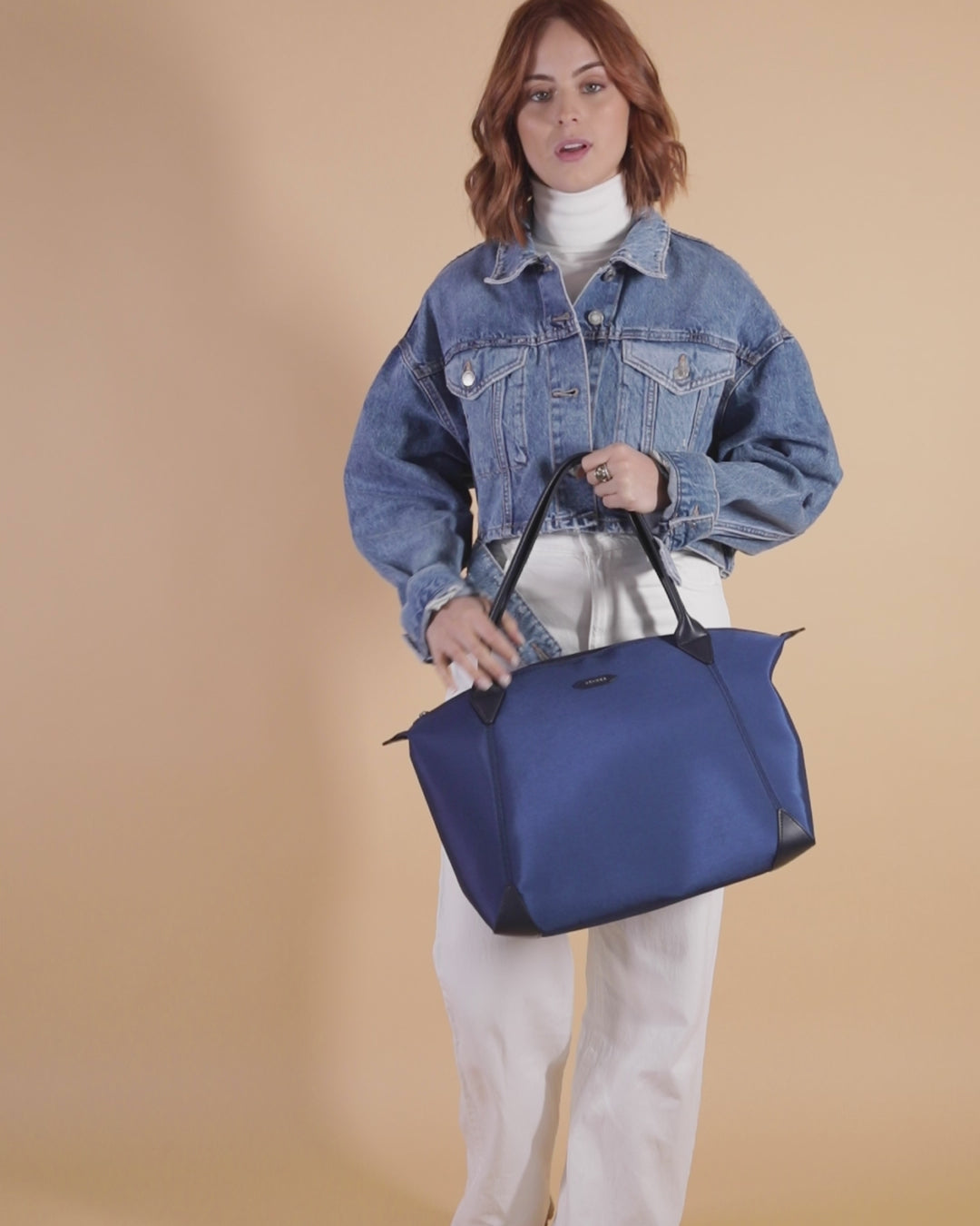Uppeal™ and Recycled Nylon Journey Bag in Navy Blue