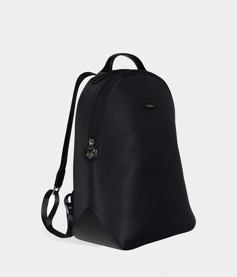 Sac à dos vegan pour femme Lively Apple Skin et nylon recyclé noir sans cuir, éthique, écoresponsable, écologique, recyclé et sans cruauté