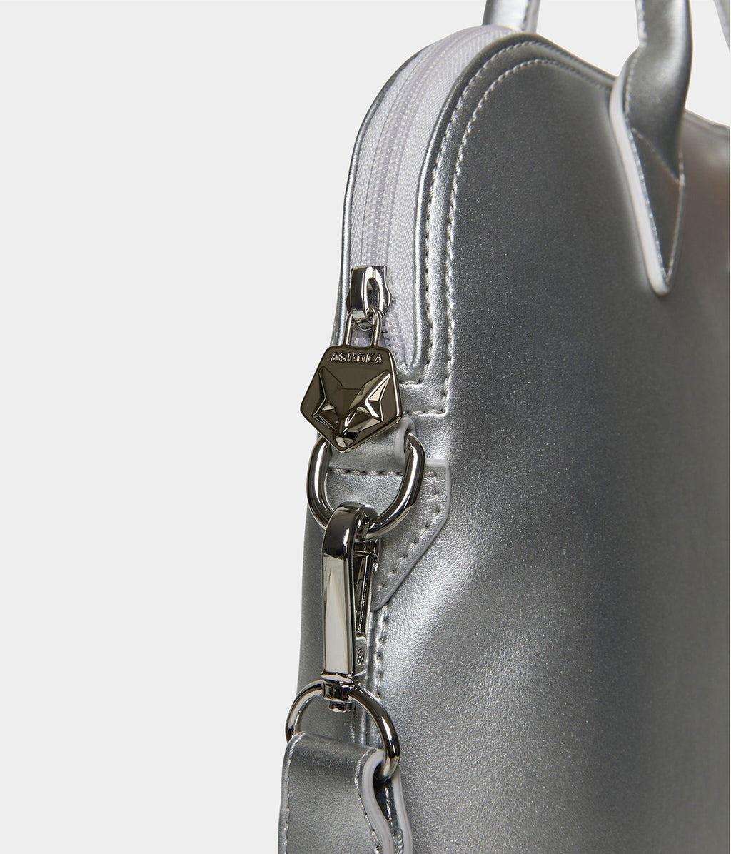 Porte-documents vegan pour femme City Apple Skin argent - sans cuir - éthique, écoresponsable, écologique, recyclé et sans cruauté