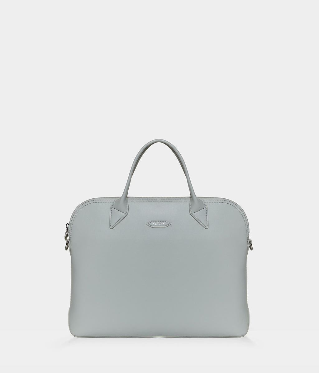 Porte-documents vegan pour femme City Apple Skin gris perle sans cuir, éthique, écoresponsable, écologique, recyclé et sans cruauté