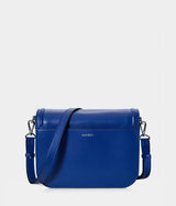 Sac vegan Brigitte Couture Apple Skin lisse bleu électrique, haute maroquinerie végane