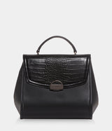 Sac à main vegan Paname Croco & Apple Skin noir - Sac cruelty free et végane