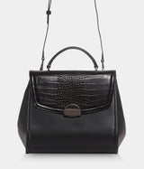 Sac à main vegan Paname Croco & Apple Skin noir - Sac cruelty free et végane