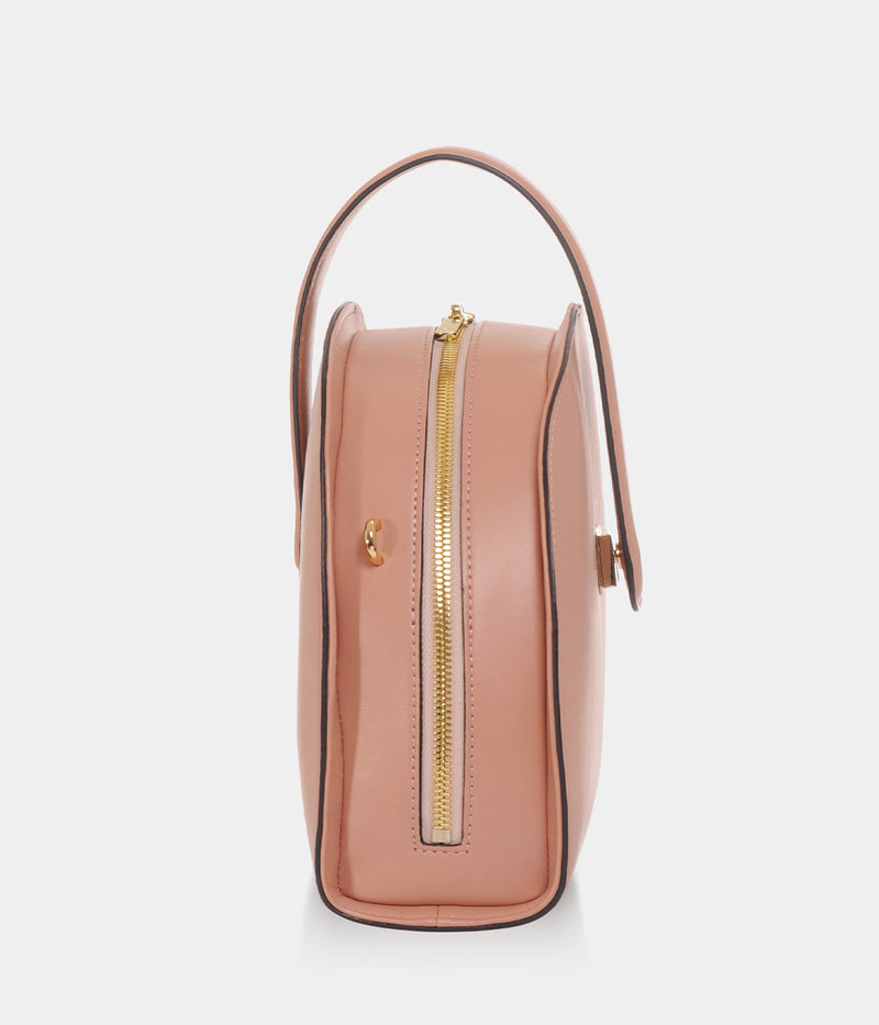 Sac demi-lune cuir vegan Eclipse Apple Skin Nude, haute maroquinerie végane