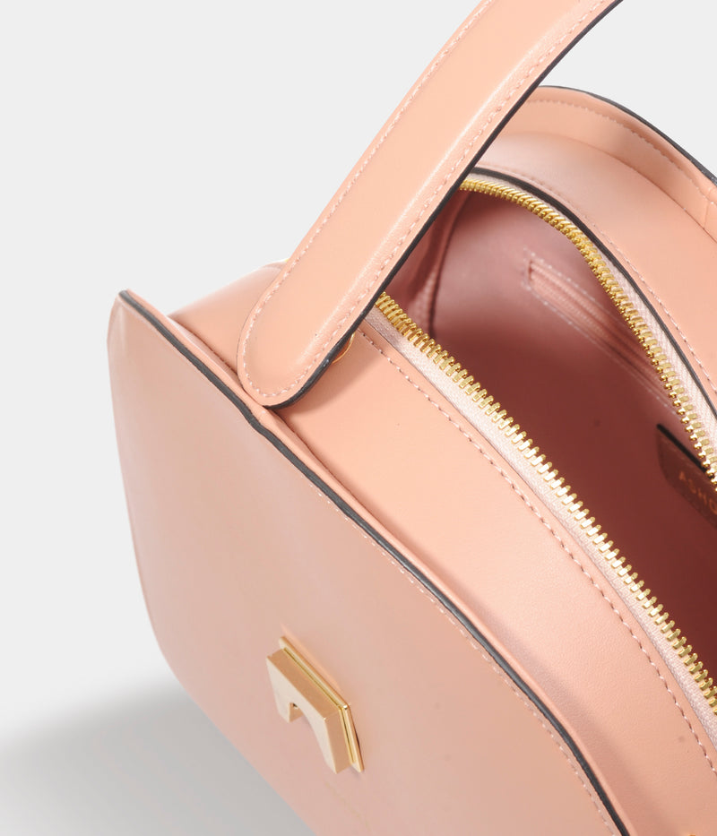 Sac demi-lune cuir vegan Eclipse Apple Skin Nude, haute maroquinerie végane