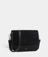 Sac à main vegan simili cuir Brigitte Oxymore Apple Skin noir, écoresponsable, éthique, écologique et Peta approved et Animal free. Sac à chaine en simili daim