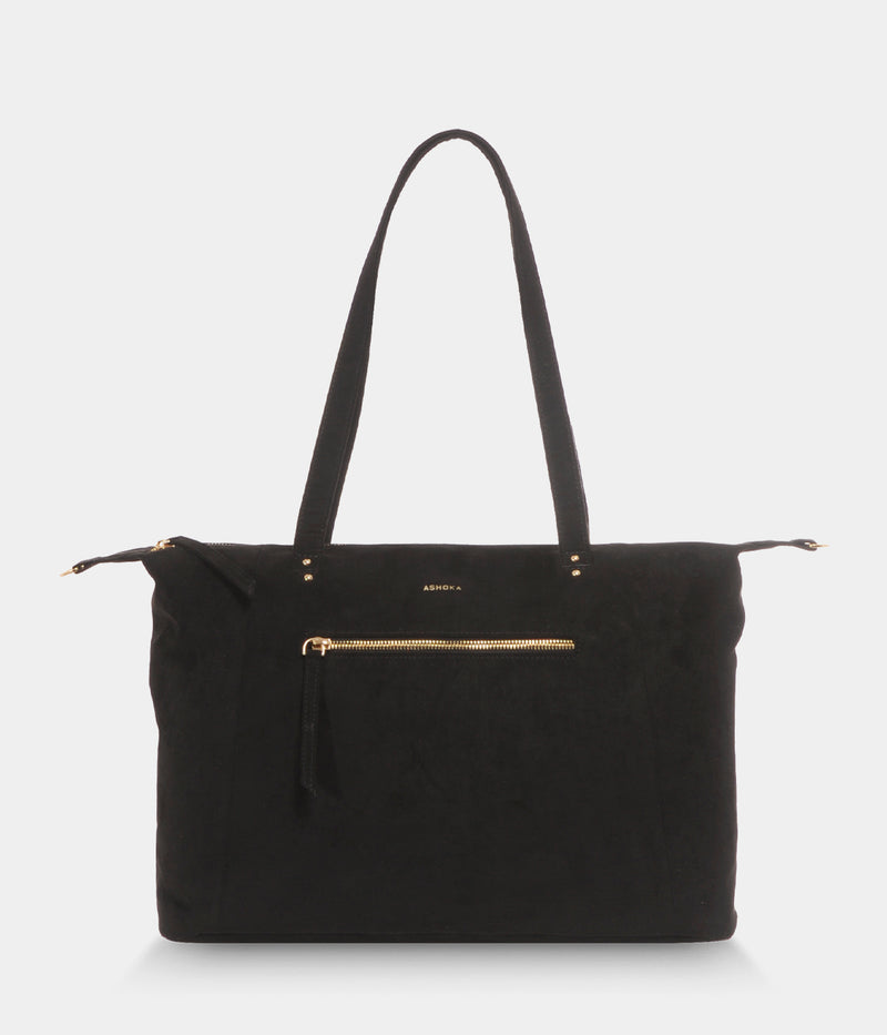 Sac Cabas vegan Mia Noir simili daim, éthique, écologique, recyclé et et écoresponsable