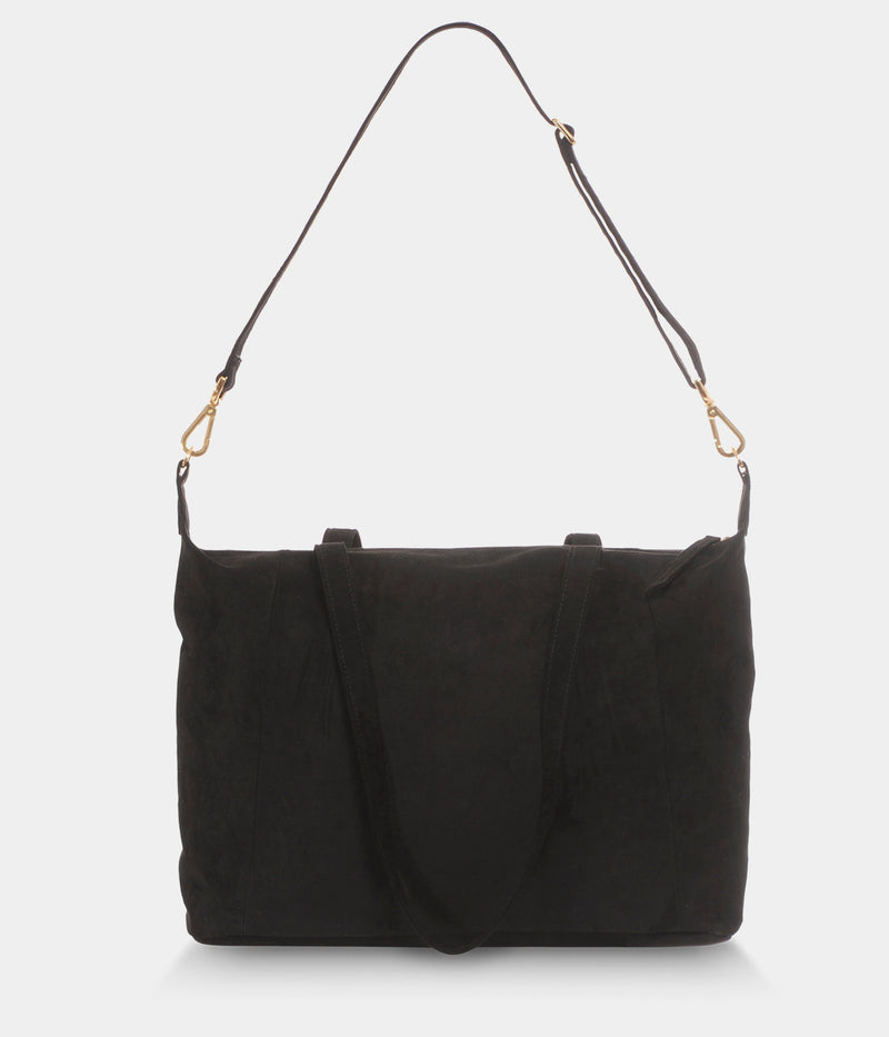 Sac Cabas vegan Mia Noir simili daim, éthique, écologique, recyclé et et écoresponsable