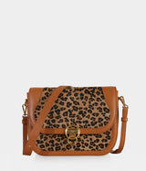 Sac à main Marilyn Amazone Léopard caramel Apple Skin face avant, sans cuir, éthique, écoresponsable, écologique, recyclé et sans cruauté.
