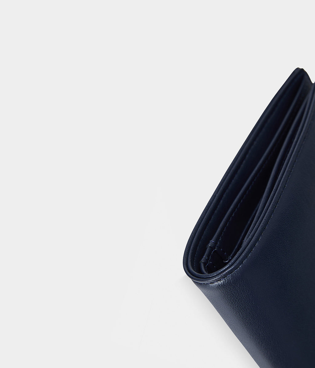 Portefeuille vegan Apple Skin homme bleu marine, sans cuir, Haute maroquinerie végane
