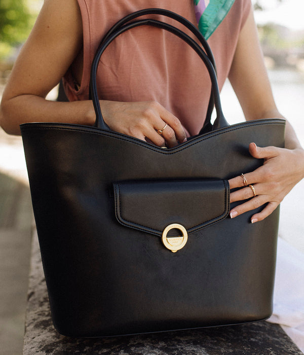 Sac cabas vegan - Pamela Shopping Bag Apple Skin noir - Vegan sans cuir - Collection Pamela Anderson