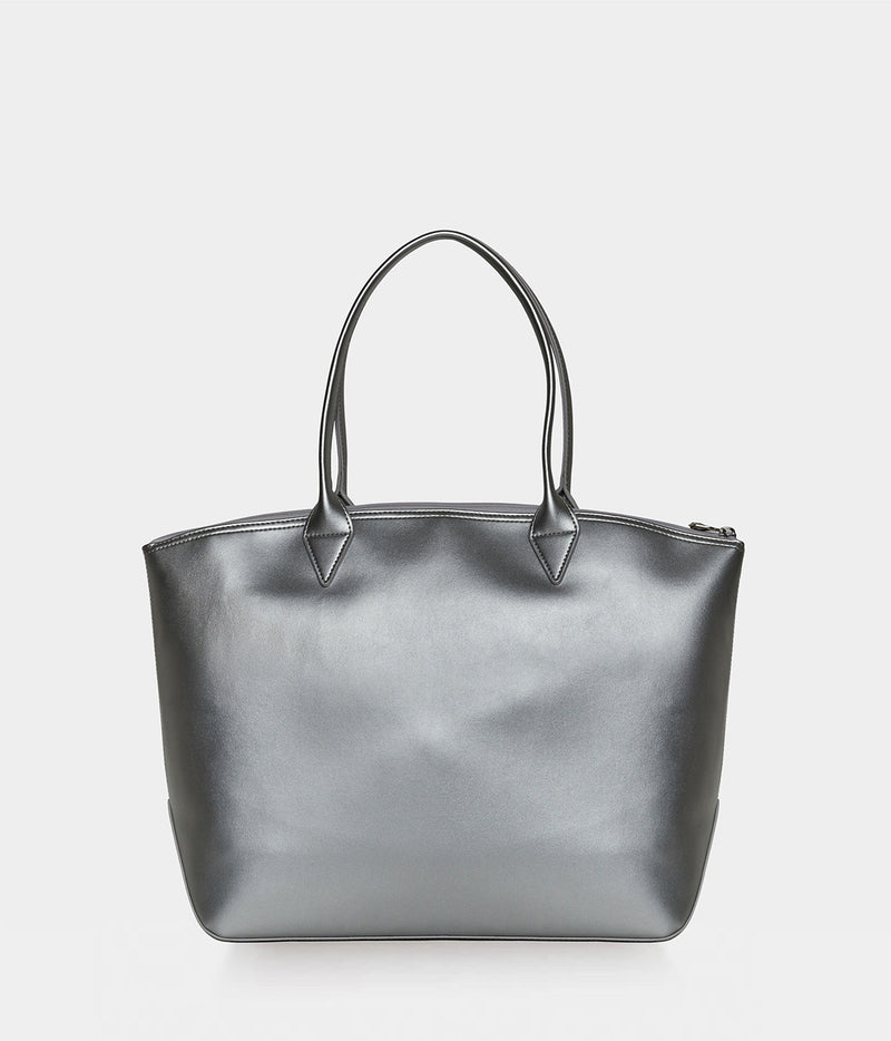 Sac cabas similicuir vegan pour femme Jolly Apple Skin argent, sans cuir, éthique, écoresponsable, écologique, recyclé et sans cruauté.