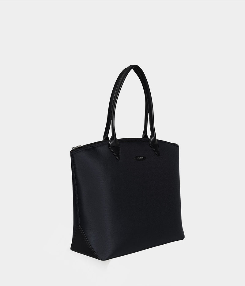 Sac cabas vegan pour femme Jolly Apple Skin et Nylon recycle noir sans cuir ethique ecoresponsable ecologique recycle et sans cruaute Ashoka Paris