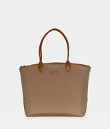 Sac cabas vegan pour femme Jolly Apple Skin et Nylon recyclé bleu caramel sans cuir, éthique, écoresponsable, écologique, recyclé et sans cruauté