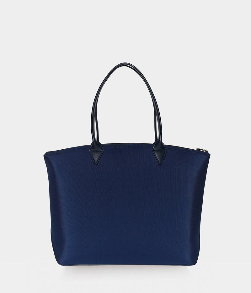 Sac cabas vegan pour femme Jolly Apple Skin et Nylon recyclé bleu marine, sans cuir, éthique, écoresponsable, écologique, recyclé et sans cruauté