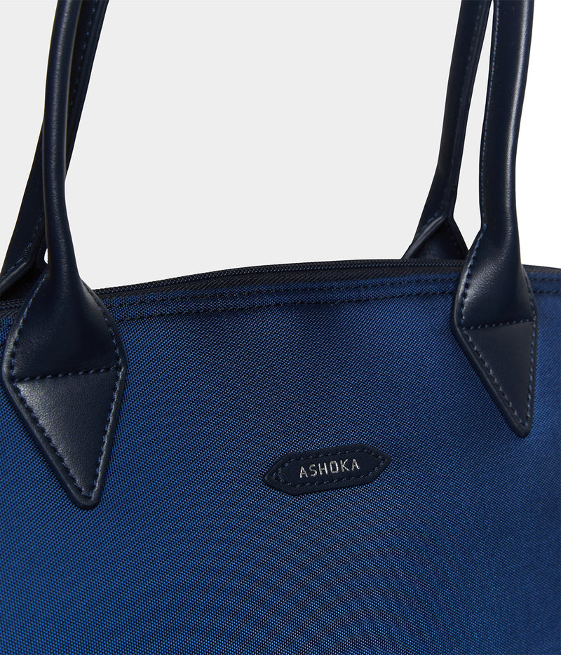 Vegan tote bag for women Jolly Apple Skin and navy blue recycled