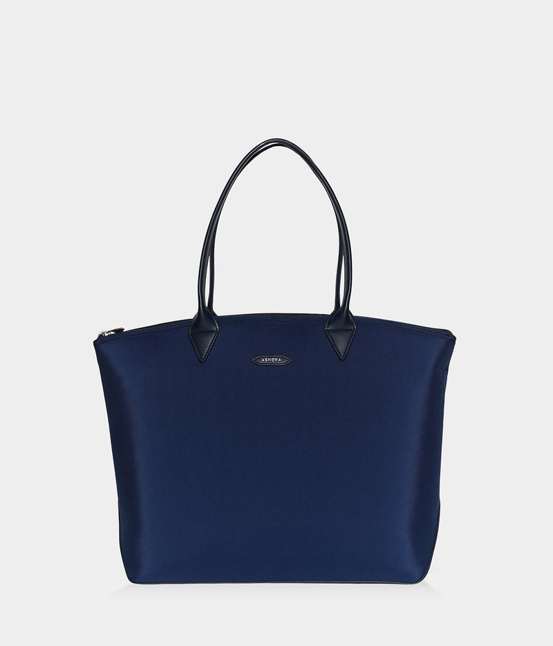 Sac cabas vegan pour femme Jolly Apple Skin et Nylon recyclé bleu marine, sans cuir, éthique, écoresponsable, écologique, recyclé et sans cruauté