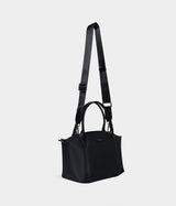 Sac à main vegan pour femme Pretty Apple Skin et Nylon recyclé noir sans cuir, éthique, écoresponsable, écologique, recyclé et sans cruauté