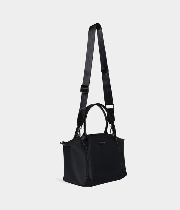 Sac à main vegan pour femme Pretty Apple Skin et Nylon recyclé noir sans cuir, éthique, écoresponsable, écologique, recyclé et sans cruauté