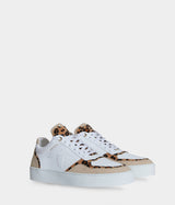 Sneaker Mateo Basse biosourcée & recyclée Léopard 3/4 face - tennis éthique, écoresponsable et vegan
