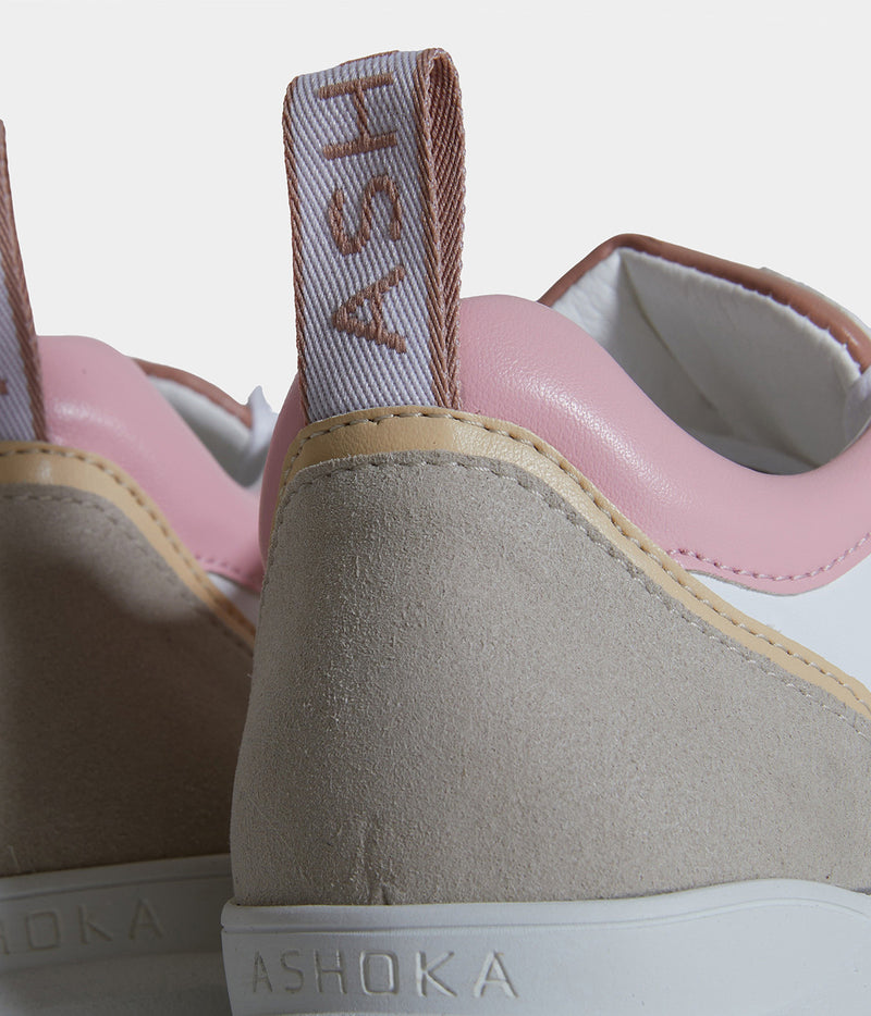 Détails arrière unning sneakers Lewis trio de rose - Running éthique, écoresponsable et vegan.