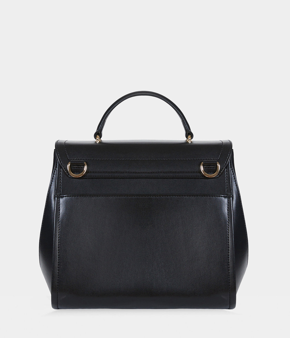 Sac à main simili cuir vegan Paname full Apple Skin noir fermoir doré, sans cuir, éthique, écoresponsable, écologique, recyclé et sans cruauté.