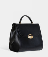 Sac à main simili cuir vegan Paname full Apple Skin noir fermoir doré, sans cuir, éthique, écoresponsable, écologique, recyclé et sans cruauté.