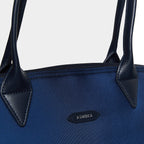 Sac cabas vegan pour femme Jolly Apple Skin et Nylon recyclé bleu marine, sans cuir, éthique, écoresponsable, écologique, recyclé et sans cruauté