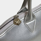 Sac cabas similicuir vegan pour femme Jolly Apple Skin argent, sans cuir, éthique, écoresponsable, écologique, recyclé et sans cruauté.