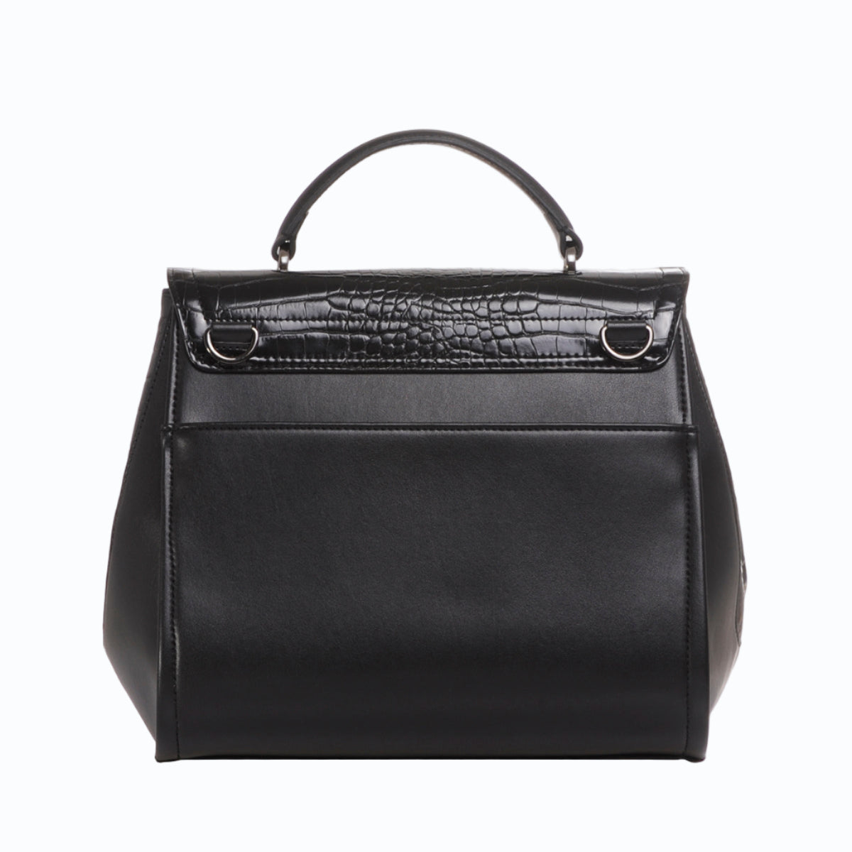 Sac à main vegan Paname Croco & Apple Skin noir - Sac cruelty free et végane
