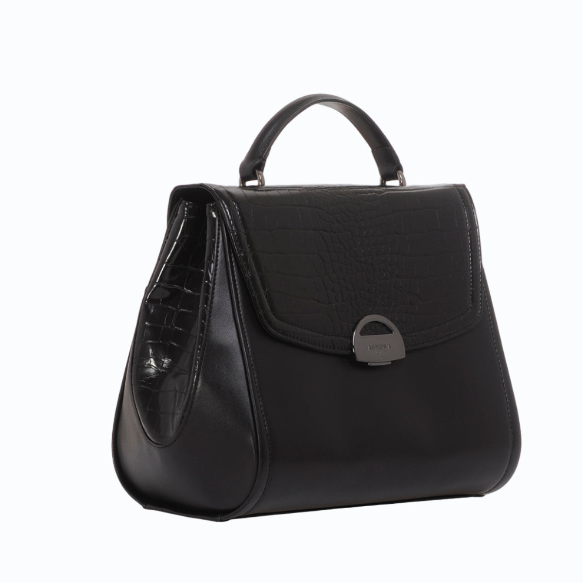 Sac à main vegan Paname Croco & Apple Skin noir - Sac cruelty free et végane