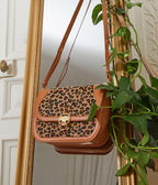 Sac à main Marilyn Amazone Léopard caramel Apple Skin, sans cuir, éthique, écoresponsable, écologique, recyclé et sans cruauté.