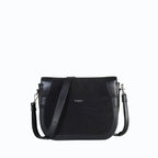 Sac à main Marilyn Apple Skin et simili daim noir, sans cuir, éthique, écoresponsable, écologique, recyclé et sans cruauté.