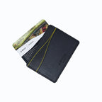 Porte-carte Mylo™️ jaune en mycélium, structure souterraine des champignons - éthique, écoresponsable, écologique, durable et sans cruauté