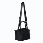 Sac à main vegan pour femme Pretty Apple Skin et Nylon recyclé noir sans cuir, éthique, écoresponsable, écologique, recyclé et sans cruauté
