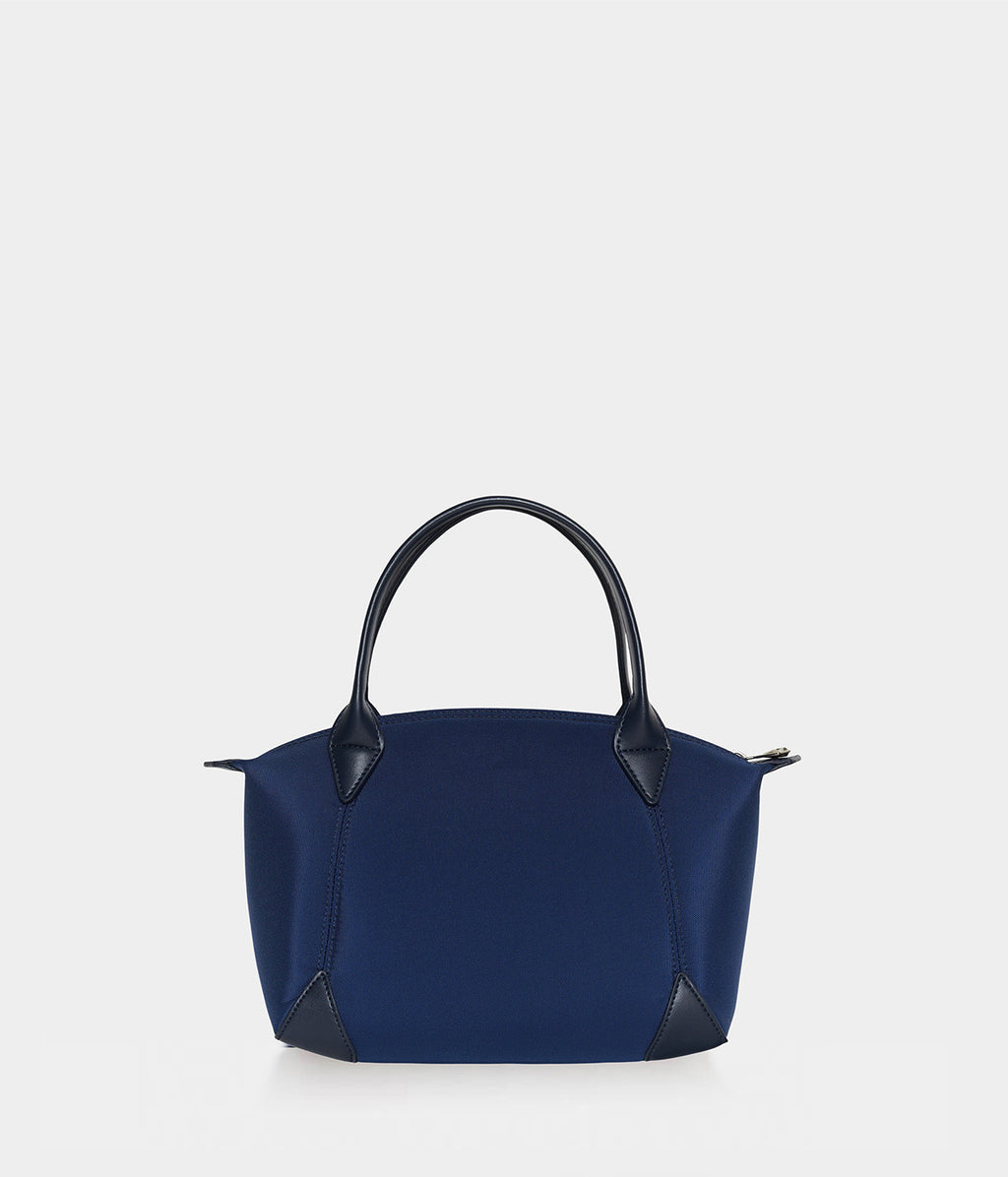 Sac à main vegan pour femme Pretty Apple Skin et Nylon recyclé bleu marine, sans cuir, éthique, écoresponsable, écologique, recyclé et sans cruauté