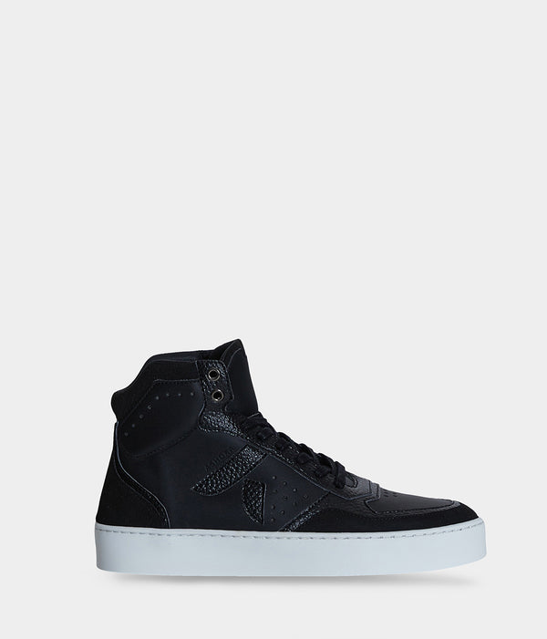 Sneaker vegan montante Matéo Noire – chaussure éthique biosourcée et recyclée