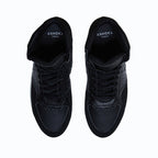 Sneakers vegan Matéo Montante Noires – vue du dessus avec laçage ergonomique