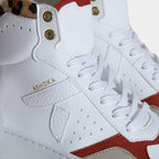 Chaussure vegan Matéo Montante Terracotta & Léopard – détail cuir de pomme Uppeal™ et motif animalier